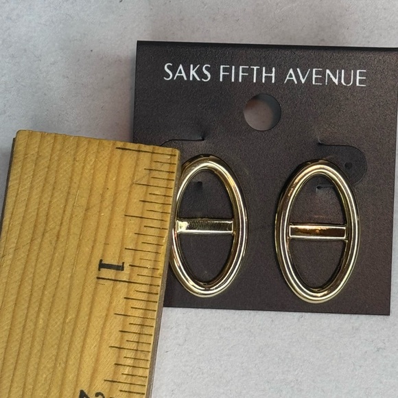 Saks Fifth Ave Gold Tone Post Earrings - Picture 3 of 5